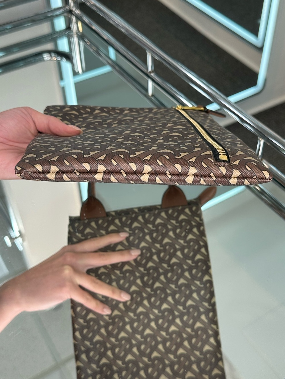 Burberry One-Handle Zip Pouch - Picture 5 of 11
